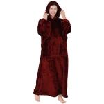 Reduzierte Burgundfarbene Decken mit Kapuze aus Flanell maschinenwaschbar 