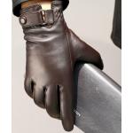 Schwarze Touchscreen-Handschuhe aus Leder für Herren Größe XL für den für den Winter 