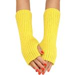 Gelbe Fingerlose Handschuhe & Halbfinger-Handschuhe für Damen Einheitsgröße für den für den Winter 