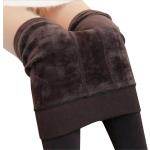 Braune Damenleggings aus Fleece Größe 4 XL für den für den Winter 