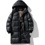 Schwarze Maxi Daunenmäntel lang aus Polyester Handwäsche für Damen Größe 3 XL für den für den Winter 