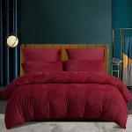 Bordeauxrote Bettwäsche Sets & Bettwäsche Garnituren mit Reißverschluss aus Fleece 200x200 3-teilig 