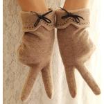 Braune Elegante Touchscreen-Handschuhe aus Leder für Damen für Partys für den für den Winter 