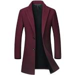 Bordeauxrote Casual Atmungsaktive Maxi Trenchcoats lang aus Wolle für Herren Größe 4 XL für den für den Winter 