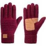 Burgundfarbene Gefütterte Handschuhe für Damen Einheitsgröße für den für den Winter 