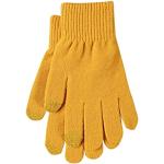 Gelbe Unifarbene Sexy Strick-Handschuhe aus Flanell für Damen Einheitsgröße für den für den Winter 