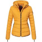 Gelbe Gesteppte Wasserdichte Marikoo Winterjacken aus Fleece für Damen Größe XXL für den für den Winter 