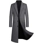 Graue Maxi Trenchcoats lang aus Wolle für Herren Größe 4 XL für den für den Winter 
