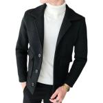 Schwarze Maxi Trenchcoats lang aus Wolle für Herren Größe 3 XL für den für den Winter 