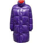 Reduzierte Dunkellilane Gesteppte Oversize ONLY Stehkragen Damensteppmäntel mit Reißverschluss aus Polyester Größe L für den für den Winter 