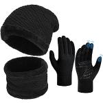 Reduzierte Schwarze Strick-Handschuhe für Herren Einheitsgröße für den für den Winter 
