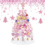 Rosa 60 cm LED-Weihnachtsbäume matt 6-teilig 