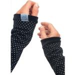 Schwarze Gepunktete Elegante Damenarmstulpen & Damenhandstulpen aus Baumwolle maschinenwaschbar für den für den Herbst 