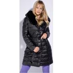 Reduzierte Schwarze Gesteppte Elegante Wittchen Maxi Damensteppmäntel & Damenpuffercoats mit Reißverschluss aus Leder mit Kapuze Größe XL für den für den Herbst 