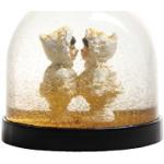 Witzige Schüttelkugel Schneekugel hochwertig mit Eskimo und goldenem Glitter 8 x Ø 8.5 cm