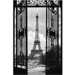 Reduzierte Schwarze Kunstdrucke XXL mit Eiffelturm-Motiv 