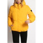 Reduzierte Gelbe Gesteppte WLD Winterjacken mit Reißverschluss aus Polyester mit Kapuze für Damen Größe M 
