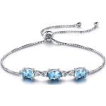 Blaue Bettelarmbänder & Sammelarmbänder aus Silber mit Topas für Damen 