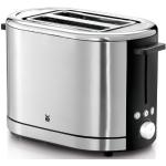 Silberne WMF LONO Toaster aus Edelstahl mit Brötchenaufsatz 