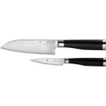 WMF Messerset Damastmesser 2tlg Spezialklingenstahl 67 Lagen Yari Pakkaholzgriff, Küchenmesser, Schwarz