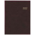 Wochenbuch bordeaux 2022 - Bürokalender 21x26,5 cm - 1 Woche auf 2 Seiten - mit Eckperforation und Fadensiegelung - Noti