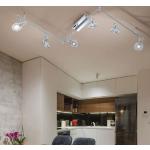 Silberne Wofi Maud LED-Deckenleuchten aus Metall schwenkbar 