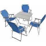 Blaue Gartenmöbel & Outdoormöbel aus Aluminium mit Armlehne Breite 0-50cm, Höhe 0-50cm, Tiefe 0-50cm 5-teilig 