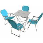 Hellblaue Gartenmöbel & Outdoormöbel aus Aluminium mit Armlehne Breite 0-50cm, Höhe 0-50cm, Tiefe 0-50cm 5-teilig 