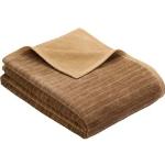 Braune Gestreifte IBENA Kuscheldecken & Wohndecken aus Baumwollmischung maschinenwaschbar 150x200 
