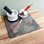 Wohnfreuden Marmor Platte grau eckig 30 cm - Natur Stein Tablett flach Küchen Wohnzimmer Zubehör