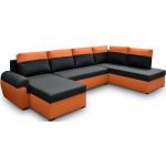 Schwarze Moderne Fun-Möbel Wohnlandschaften U-Form aus Stoff mit Bettkasten Breite 50-100cm, Höhe 300-350cm, Tiefe 300-350cm 