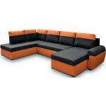 Schwarze Moderne Fun-Möbel Wohnlandschaften U-Form aus Stoff mit Bettkasten Breite 50-100cm, Höhe 300-350cm, Tiefe 300-350cm 