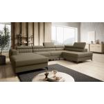 Olivgrüne Moderne Fun-Möbel U-förmige Wohnlandschaften U-Form aus Stoff mit Bettkasten Breite 300-350cm, Höhe 0-50cm, Tiefe 50-100cm 