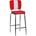 Rote Wohnling Sitzhocker aus Kunstleder mit Rückenlehne Breite 0-50cm, Höhe 0-50cm, Tiefe 0-50cm 