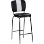 Schwarze Wohnling Sitzhocker aus Kunstleder mit Rückenlehne Breite 0-50cm, Höhe 0-50cm, Tiefe 0-50cm 