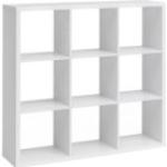Wohnling Bücherregal WL5.298, weiß, Würfelregal aus Holz, 112 x 112 x 29cm, 9 Fächer