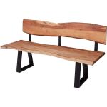 Hellbraune Moderne Nachhaltige Küchenbänke aus Massivholz mit Rückenlehne Breite 150-200cm, Höhe 50-100cm, Tiefe 50-100cm 