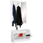 Weiße Moderne Wohnling Garderoben mit Spiegel aus Holz Breite 50-100cm, Höhe 0-50cm, Tiefe 0-50cm 
