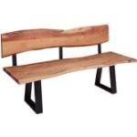 Hellbraune Wohnling Gartenmöbel Holz lackiert aus Massivholz mit Rückenlehne Breite 150-200cm, Höhe 50-100cm, Tiefe 50-100cm 