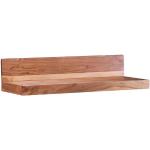 Wohnling Wandregal »WL1.575«, MUMBAI Massiv-Holz Akazie Holzregal 80 cm Landhaus-Stil Hänge-Regal Echt-Holz Wand-Board Natur-Produkt