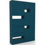 Wohnwand Blaugrün - Individuelle Designer-Regalwand: Schubladen in Blaugrün & Türen in Blaugrün - Hochwertige Materialien - 154 x 233 x 34 cm, Konfigurator