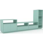 Wohnwand Mint - Individuelle Designer-Regalwand: Schubladen in Mint & Türen in Mint - Hochwertige Materialien - 264 x 123 x 47 cm, Konfigurator
