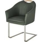 Wohnwert Leder-Schwingstuhl Jalto - grau - 58 cm - 87 cm - 60 cm - Stühle > Esszimmerstühle