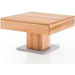 Braune Moderne Basilicana Quadratische Beistelltische Holz geölt aus Massivholz mit Schublade Breite 50-100cm, Höhe 0-50cm, Tiefe 50-100cm 