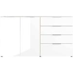 Weiße Moderne Möbel Exclusive Rechteckige Glasschränke aus Eiche mit Schublade Breite 150-200cm, Höhe 100-150cm, Tiefe 0-50cm 
