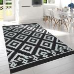 Reduzierte Schwarze Rauten Skandinavische Paco Home Patchwork Teppiche aus Textil 