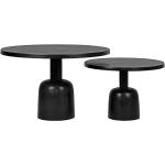 Schwarze Industrial Möbel Exclusive Runde Beistelltische Rund 70 cm lackiert aus Metall Breite 50-100cm, Höhe 0-50cm, Tiefe 50-100cm 2-teilig 