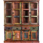 Bunte Shabby Chic Möbel Exclusive Holzvitrinen lackiert aus Massivholz mit Schublade Breite 150-200cm, Höhe 150-200cm, Tiefe 0-50cm 
