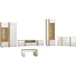 Silberne Moderne Hochglanz-Wohnwände aus Eiche Breite 50-100cm, Höhe 150-200cm, Tiefe 0-50cm 6-teilig 