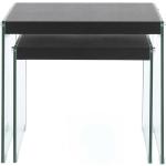 Schwarze Moderne Doncosmo Rechteckige Beistelltische Glas lackiert aus Glas Breite 0-50cm, Höhe 0-50cm, Tiefe 0-50cm 2-teilig 